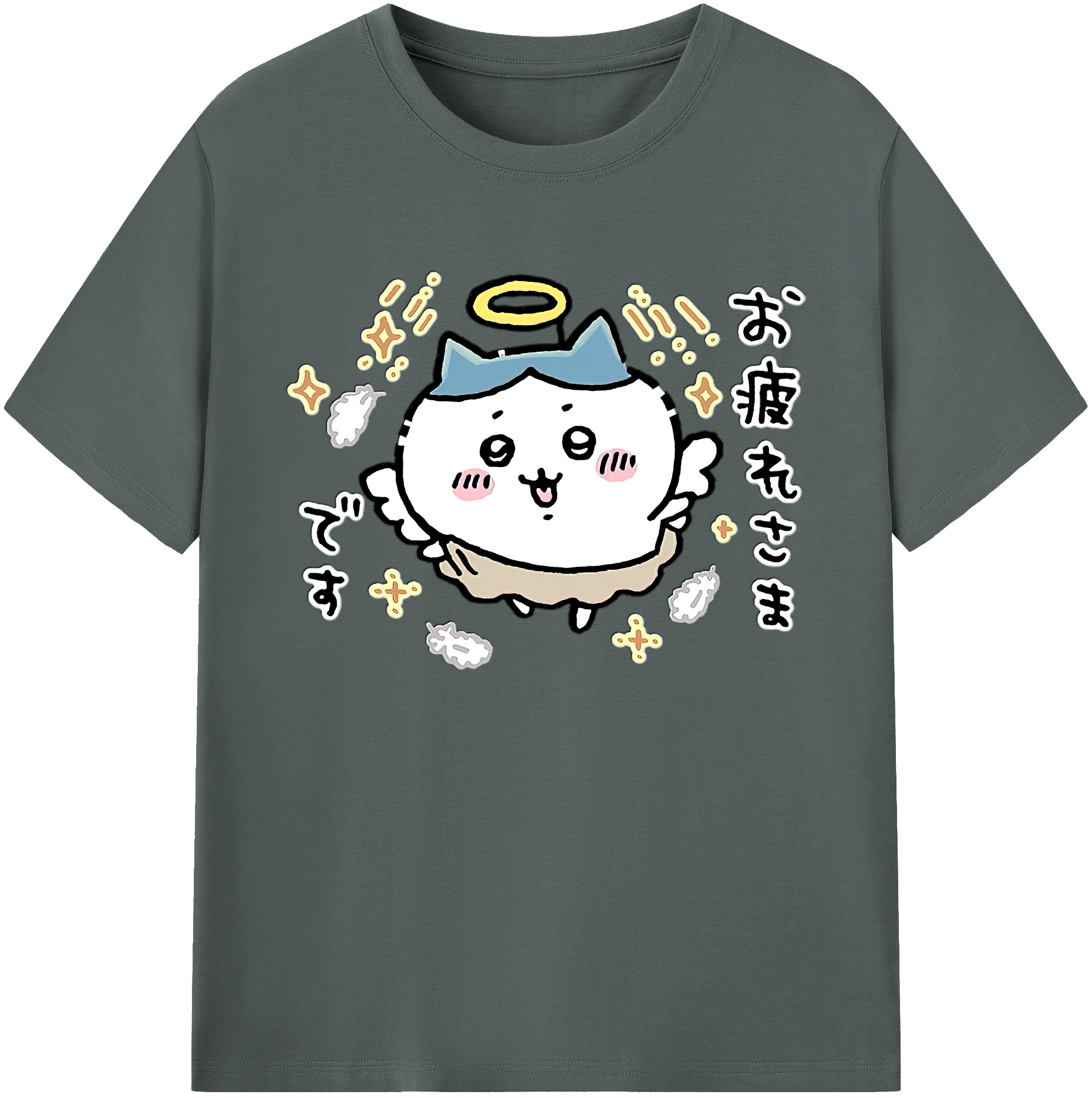 （画像用） ちいかわ ハチワレ Chii-kawa hachiware 綿100％ メンズ半袖Tシャツ｜肌触りやわらか＆通気性